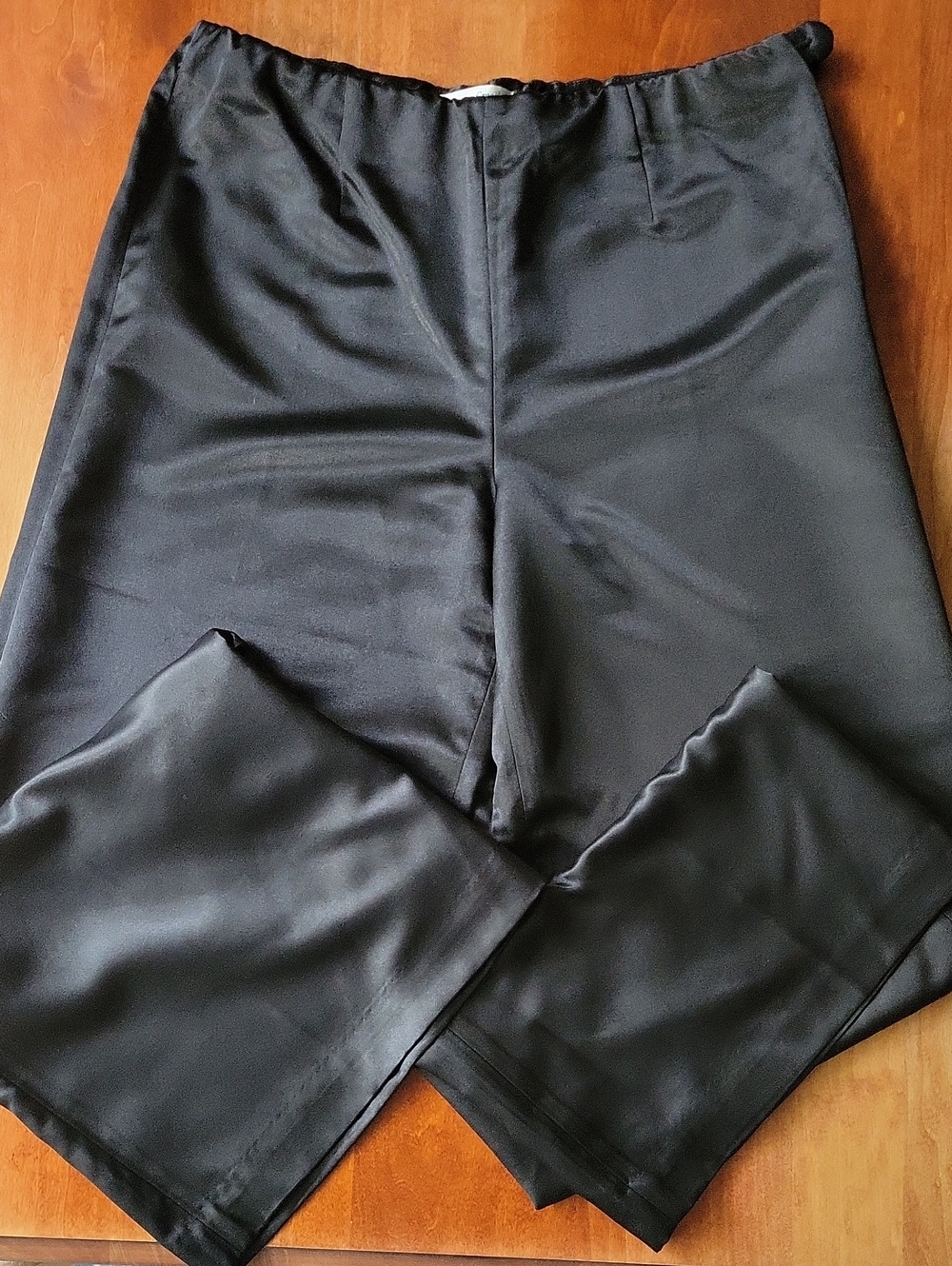 Coldwater Creek Black Satin Wide Leg Pants